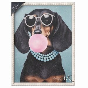 Oliver Dachshund Blowing Bubble Gum Wall Art 🐾 Doxie Wiener 
Bubblegum